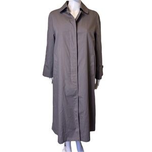 London Fog Women’s Trench/Raincoat Gray Removable Lining Maxi Size-8P EUC